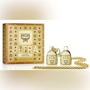 MCM Gold Mini Backpack Charm Necklace Duo